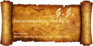 Gerstenbrein Jolán névjegykártya